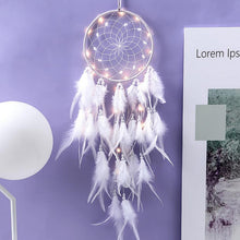 Load image into Gallery viewer, Home Decoration Dream Catcher With Lights Feathers Hand-Woven Ornaments Birthday Graduation Gift Wall Hanging Decor For Car