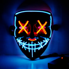 Load image into Gallery viewer, Halloween Neon LED Mask Party Costume Purge Masks Election Cosplay Costume Led DJ Party Light Up Mascara Glow In Dark 42 Colors