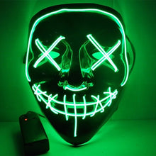 Load image into Gallery viewer, Halloween Neon LED Mask Party Costume Purge Masks Election Cosplay Costume Led DJ Party Light Up Mascara Glow In Dark 42 Colors