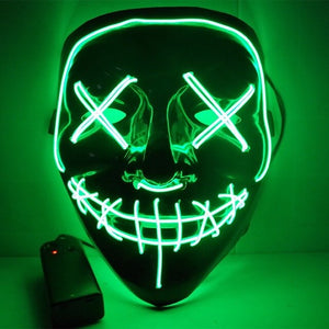 Halloween Neon LED Mask Party Costume Purge Masks Election Cosplay Costume Led DJ Party Light Up Mascara Glow In Dark 42 Colors