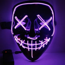 Load image into Gallery viewer, Halloween Neon LED Mask Party Costume Purge Masks Election Cosplay Costume Led DJ Party Light Up Mascara Glow In Dark 42 Colors