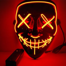 Load image into Gallery viewer, Halloween Neon LED Mask Party Costume Purge Masks Election Cosplay Costume Led DJ Party Light Up Mascara Glow In Dark 42 Colors