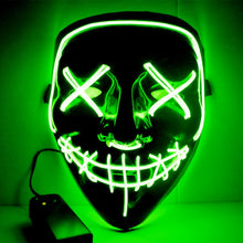 Load image into Gallery viewer, Halloween Neon LED Mask Party Costume Purge Masks Election Cosplay Costume Led DJ Party Light Up Mascara Glow In Dark 42 Colors