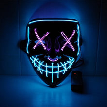 Load image into Gallery viewer, Halloween Neon LED Mask Party Costume Purge Masks Election Cosplay Costume Led DJ Party Light Up Mascara Glow In Dark 42 Colors