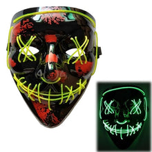 Load image into Gallery viewer, Halloween Neon LED Mask Party Costume Purge Masks Election Cosplay Costume Led DJ Party Light Up Mascara Glow In Dark 42 Colors