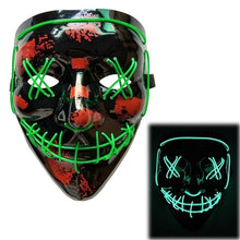 Load image into Gallery viewer, Halloween Neon LED Mask Party Costume Purge Masks Election Cosplay Costume Led DJ Party Light Up Mascara Glow In Dark 42 Colors