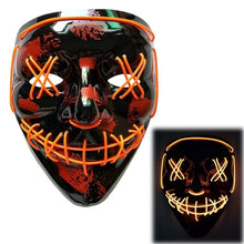 Load image into Gallery viewer, Halloween Neon LED Mask Party Costume Purge Masks Election Cosplay Costume Led DJ Party Light Up Mascara Glow In Dark 42 Colors