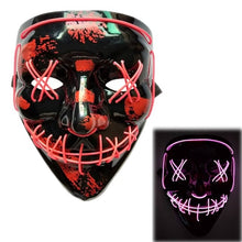 Load image into Gallery viewer, Halloween Neon LED Mask Party Costume Purge Masks Election Cosplay Costume Led DJ Party Light Up Mascara Glow In Dark 42 Colors