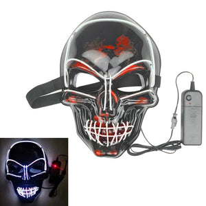 Halloween Neon LED Mask Party Costume Purge Masks Election Cosplay Costume Led DJ Party Light Up Mascara Glow In Dark 42 Colors