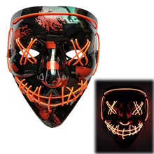 Load image into Gallery viewer, Halloween Neon LED Mask Party Costume Purge Masks Election Cosplay Costume Led DJ Party Light Up Mascara Glow In Dark 42 Colors