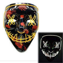 Load image into Gallery viewer, Halloween Neon LED Mask Party Costume Purge Masks Election Cosplay Costume Led DJ Party Light Up Mascara Glow In Dark 42 Colors