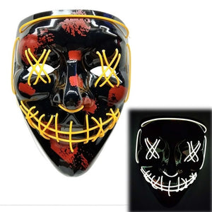 Halloween Neon LED Mask Party Costume Purge Masks Election Cosplay Costume Led DJ Party Light Up Mascara Glow In Dark 42 Colors