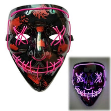 Load image into Gallery viewer, Halloween Neon LED Mask Party Costume Purge Masks Election Cosplay Costume Led DJ Party Light Up Mascara Glow In Dark 42 Colors