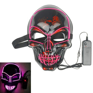 Halloween Neon LED Mask Party Costume Purge Masks Election Cosplay Costume Led DJ Party Light Up Mascara Glow In Dark 42 Colors