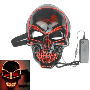 Halloween Neon LED Mask Party Costume Purge Masks Election Cosplay Costume Led DJ Party Light Up Mascara Glow In Dark 42 Colors