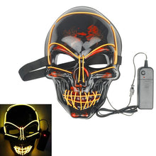 Load image into Gallery viewer, Halloween Neon LED Mask Party Costume Purge Masks Election Cosplay Costume Led DJ Party Light Up Mascara Glow In Dark 42 Colors