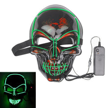 Load image into Gallery viewer, Halloween Neon LED Mask Party Costume Purge Masks Election Cosplay Costume Led DJ Party Light Up Mascara Glow In Dark 42 Colors