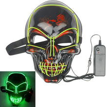 Load image into Gallery viewer, Halloween Neon LED Mask Party Costume Purge Masks Election Cosplay Costume Led DJ Party Light Up Mascara Glow In Dark 42 Colors