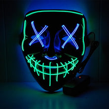 Load image into Gallery viewer, Halloween Neon LED Mask Party Costume Purge Masks Election Cosplay Costume Led DJ Party Light Up Mascara Glow In Dark 42 Colors