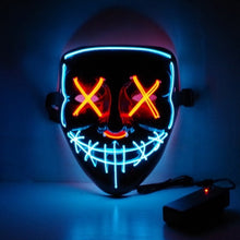 Load image into Gallery viewer, Halloween Neon LED Mask Party Costume Purge Masks Election Cosplay Costume Led DJ Party Light Up Mascara Glow In Dark 42 Colors