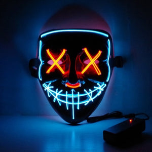 Halloween Neon LED Mask Party Costume Purge Masks Election Cosplay Costume Led DJ Party Light Up Mascara Glow In Dark 42 Colors