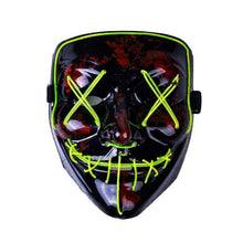 Load image into Gallery viewer, Halloween Neon LED Mask Party Costume Purge Masks Election Cosplay Costume Led DJ Party Light Up Mascara Glow In Dark 42 Colors