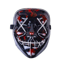 Load image into Gallery viewer, Halloween Neon LED Mask Party Costume Purge Masks Election Cosplay Costume Led DJ Party Light Up Mascara Glow In Dark 42 Colors