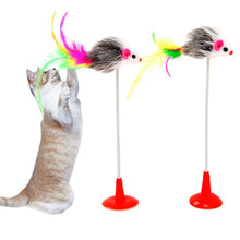 Load image into Gallery viewer, Cat Interactive Toy Stick Feather Wand With Small Bell Mouse Cage Toys Plastic Artificial Colorful Cat Teaser Toy Pet Supplies